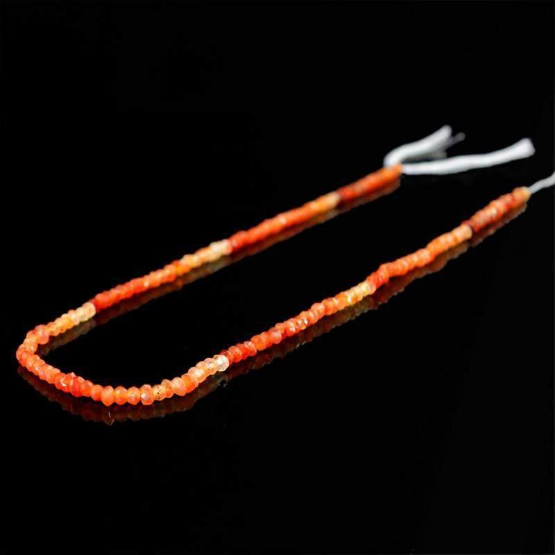 gemsmore:Natural Orange Carnelian Faceted Beads strand