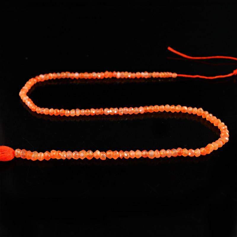 gemsmore:Natural Orange Carnelian Faceted Beads Strand