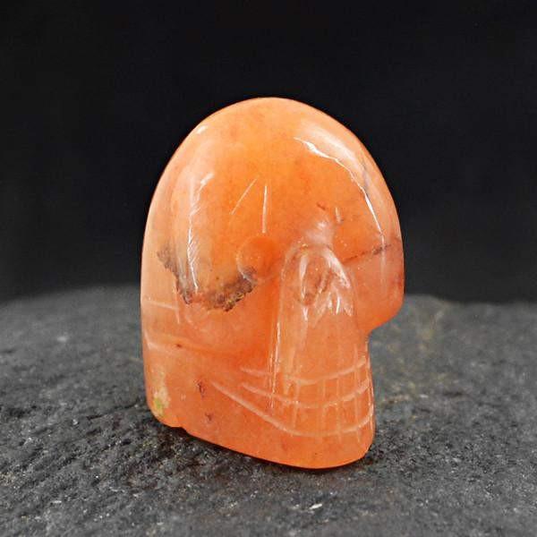 gemsmore:Natural Orange Carnelian Gemstone Carved Skull