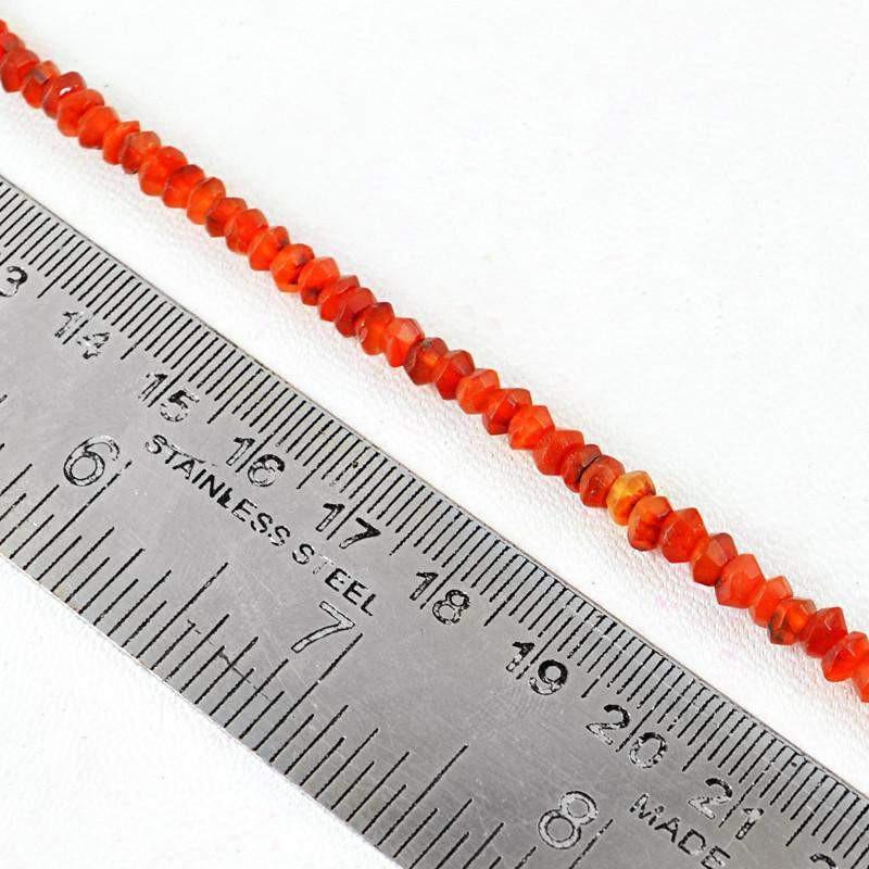 gemsmore:Natural Orange Carnelian Untreated Beads Strand