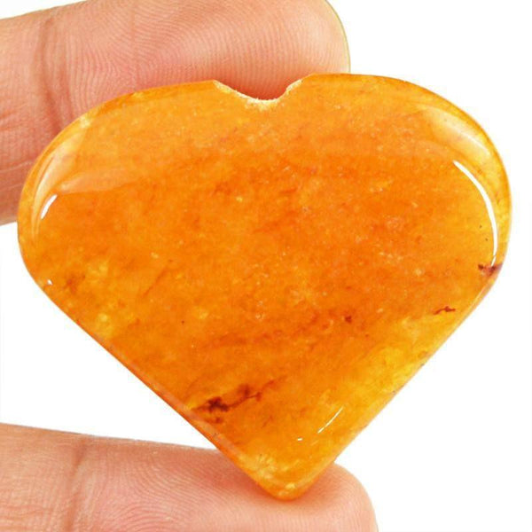 gemsmore:Natural Orange Carnelian Untreated Carved Heart Shape Gemstone