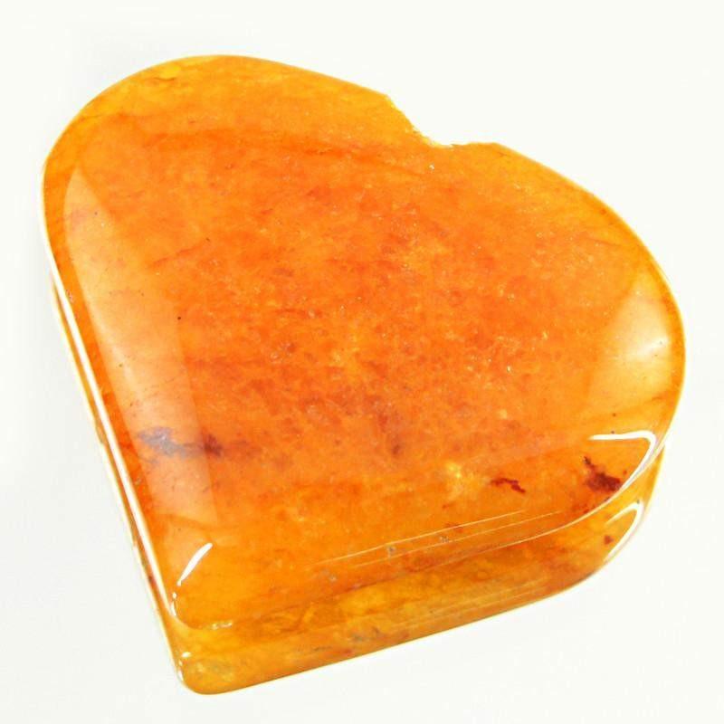 gemsmore:Natural Orange Carnelian Untreated Carved Heart Shape Gemstone