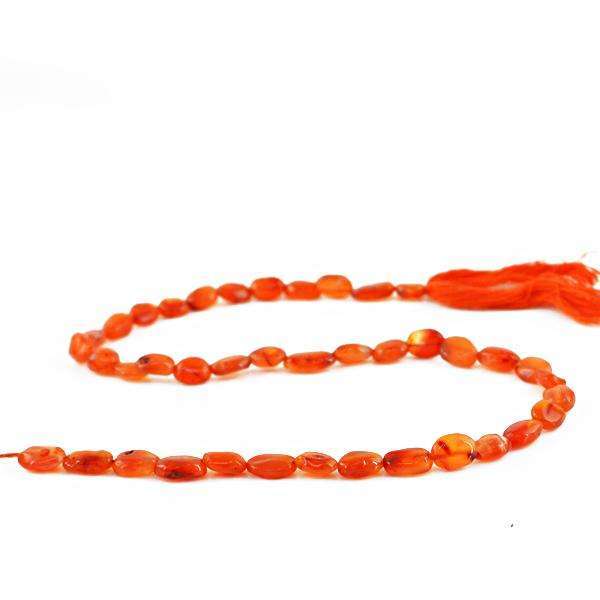 gemsmore:Natural Orange Carnelian Untreated Drilled Beads Strand