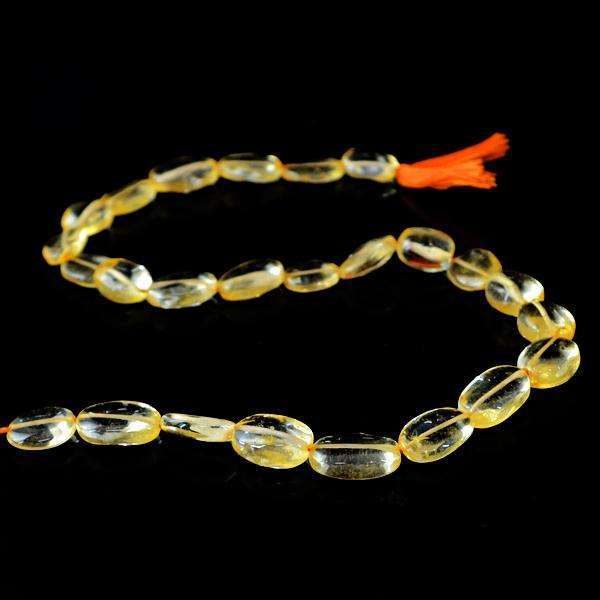 gemsmore:Natural Orange Citrine Oval Shape Drilled Beads Strand