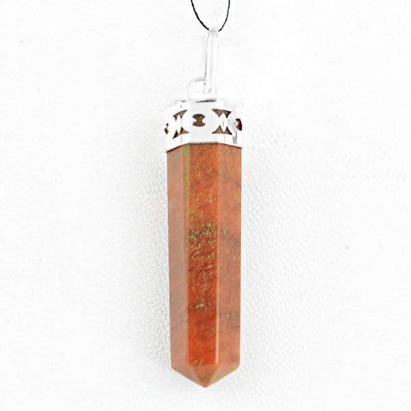 gemsmore:Natural Orange Jasper Reiki Healing Point Pendant