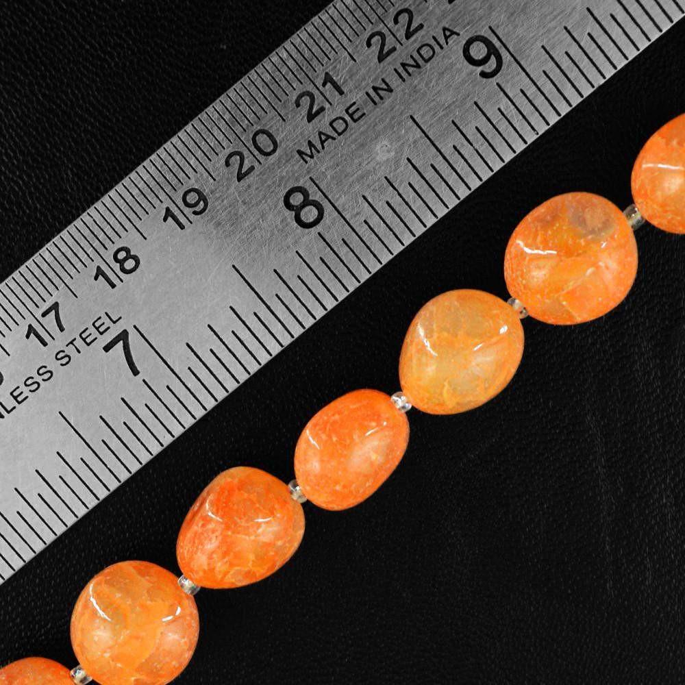 gemsmore:Natural Orange Onyx Untreated Drilled Beads Strand