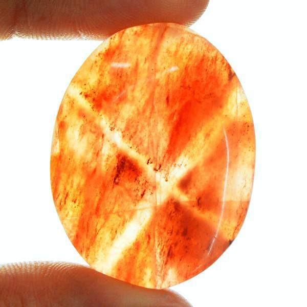 gemsmore:Natural Orange Onyx Worry Stone Untreated Gemstone