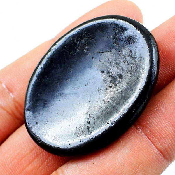 gemsmore:Natural Oval Shape Black Spinel Untreate Loose Gemstone