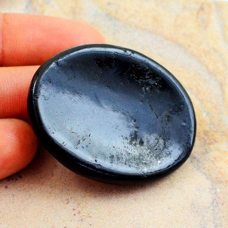 gemsmore:Natural Oval Shape Black Spinel Untreate Loose Gemstone