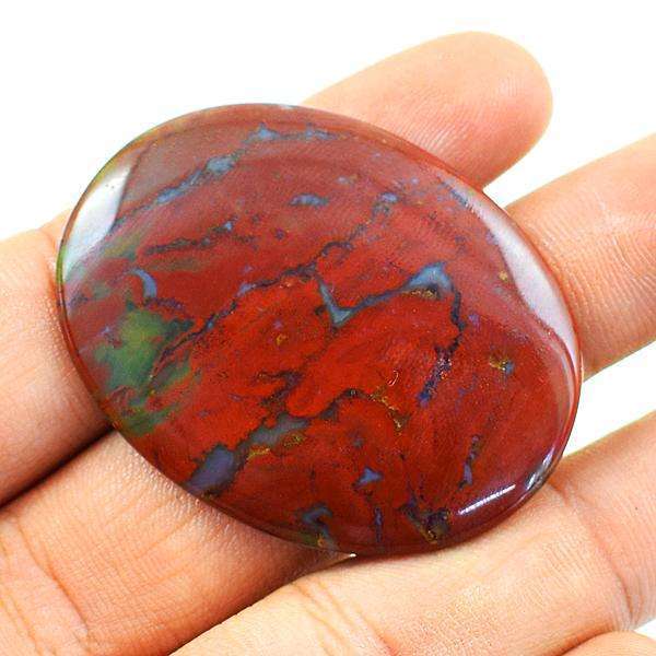 gemsmore:Natural Oval Shape Bloodstone Untreated Loose Gemstone