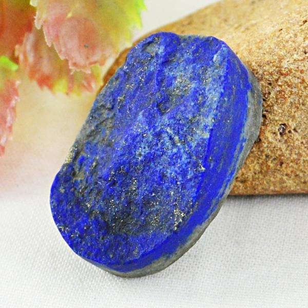 gemsmore:Natural Oval Shape Blue Lapis Lazuli Druzy Untreated Loose Gemstone