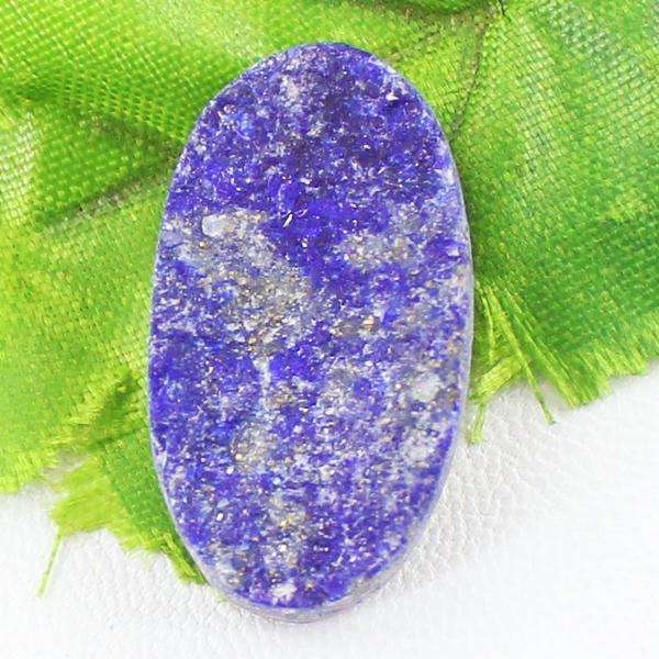 gemsmore:Natural Oval Shape Blue Lapis Lazuli Druzy Untreated Loose Gemstone