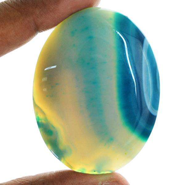gemsmore:Natural Oval Shape Blue Onyx Untreated Loose Gemstone