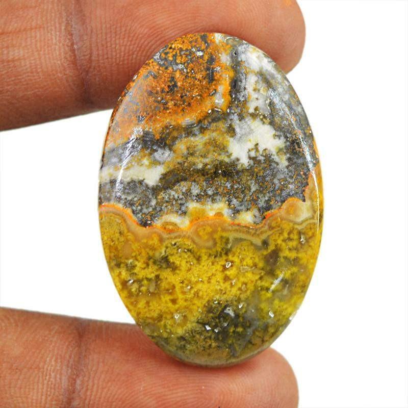 gemsmore:Natural Oval Shape Bumble Bee Jasper Untreated Gemstone