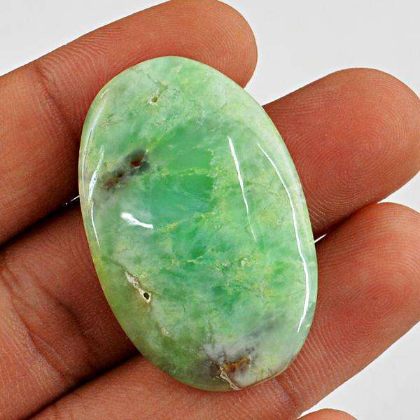 gemsmore:Natural Oval Shape Chrysoprase Untreated Loose Gemstone