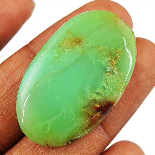 gemsmore:Natural Oval Shape Chrysoprase Untreated Loose Gemstone