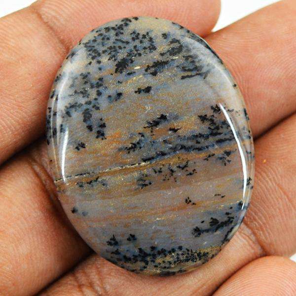 gemsmore:Natural Oval Shape Dendrite Opal Untreated Loose Gemstone