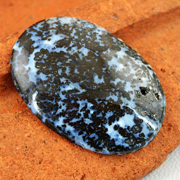 gemsmore:Natural Oval Shape Dendrite Opal Untreated Loose Gemstone