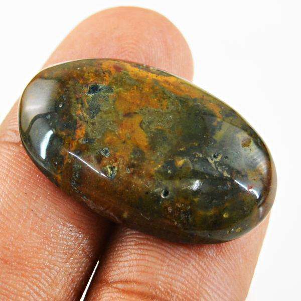 gemsmore:Natural Oval Shape Dendrite Opal Untreated Loose Gemstone