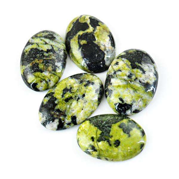 gemsmore:Natural Oval Shape Forest Green Jasper Loose Gemstone Lot