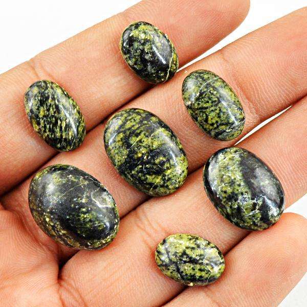 gemsmore:Natural Oval Shape Forest Green Jasper Untreated Loose Gemstone Lot