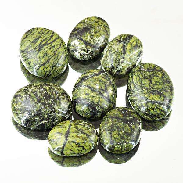 gemsmore:Natural Oval Shape Forest Green Jasper Untreated Loose Gemstone Lot