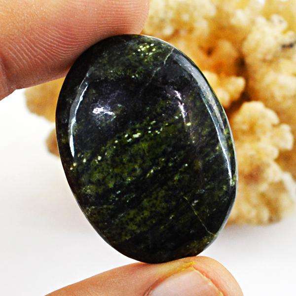 gemsmore:Natural Oval Shape Forest Green Jasper Untreated Loose Gemstone