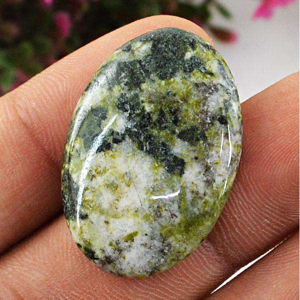 gemsmore:Natural Oval Shape Forest Green Jasper Untreated Loose Gemstone