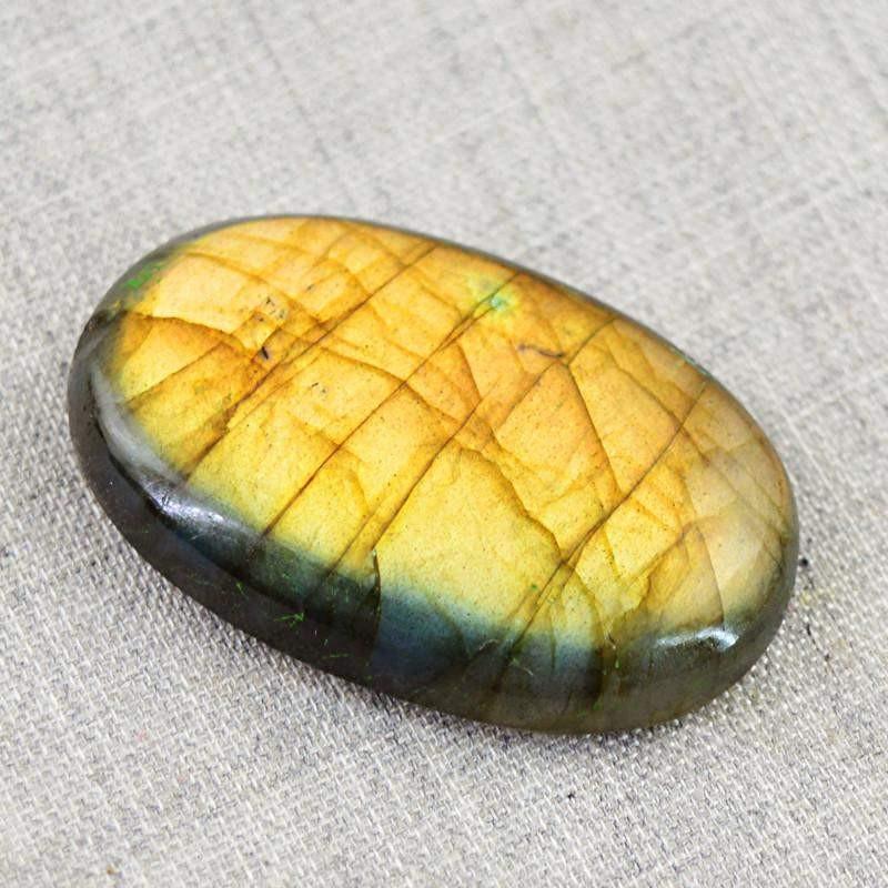 gemsmore:Natural Oval Shape Golden Flash Labradorite Gemstone