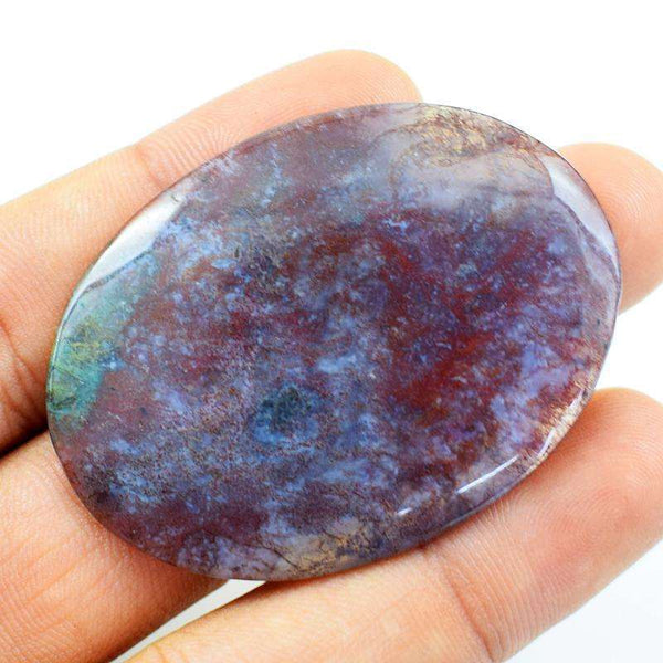 gemsmore:Natural Oval Shape Multicolor Moss Agate Loose Gemstone