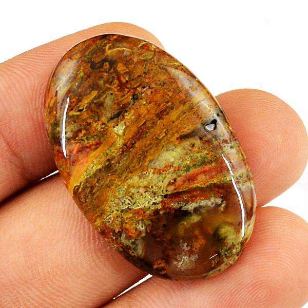 gemsmore:Natural Oval Shape Multicolor Moss Agate Untreated Loose Gemstone