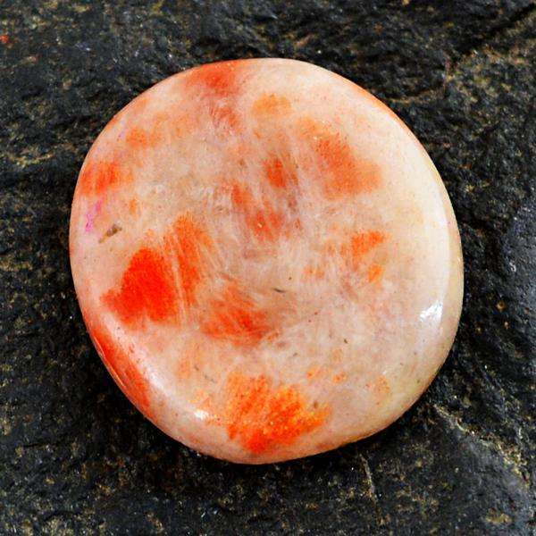 gemsmore:Natural Oval Shape Orange Color Sunstone Loose Gemstone