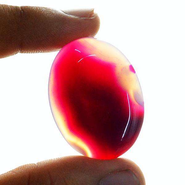 gemsmore:Natural Oval Shape Pink Onyx Loose Gemstone