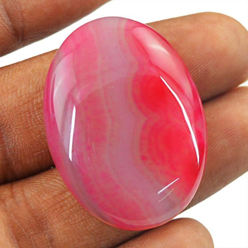 gemsmore:Natural Oval Shape Pink Onyx Untreated Gemstone