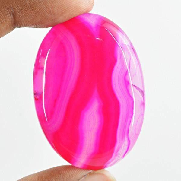 gemsmore:Natural Oval Shape Pink Onyx Worry Stone Untreated Gemstone