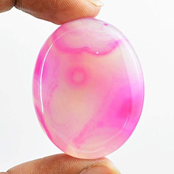 gemsmore:Natural Oval Shape Pink Onyx Worry Stone Untreated Gemstone