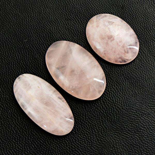 gemsmore:Natural Oval Shape Pink Rose Quartz Loose Gemstone Lot