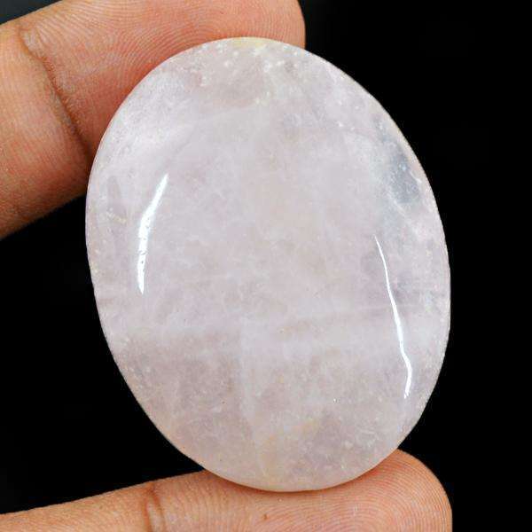 gemsmore:Natural Oval Shape Pink Rose Quartz Loose Gemstone