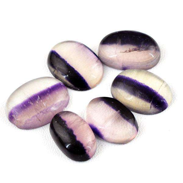 gemsmore:Natural Oval Shape Purple Fluorite Untreated Loose Gemstone Lot