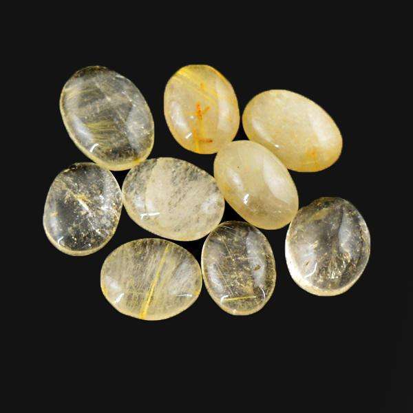 gemsmore:Natural Oval Shape Rutile Quartz Untreated Loose Gemstone Lot