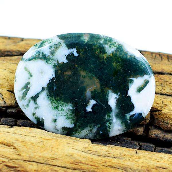 gemsmore:Natural Oval Shape Tree Agate Untreated Loose Gemstone