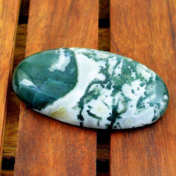 gemsmore:Natural Oval Shape Tree Agate Untreated Loose Gemstone