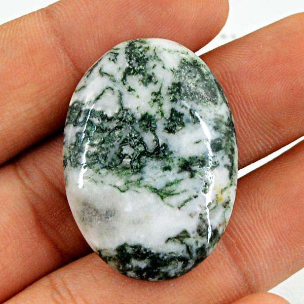 gemsmore:Natural Oval Shape Tree Agate Untreated Loose Gemstone