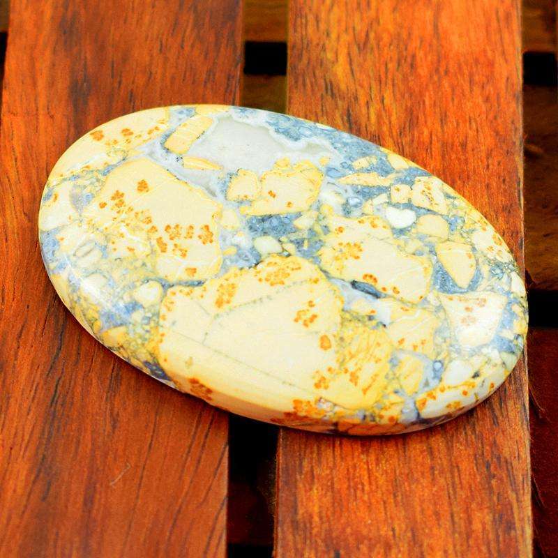 gemsmore:Natural Oval Shape Volcanic Jasper Loose Gemstone