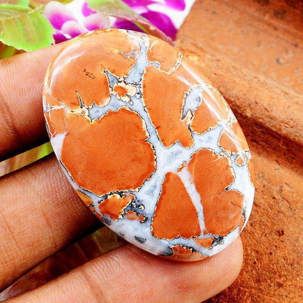 gemsmore:Natural Oval Shape Volcanic Jasper Untreated Loose Gemstone