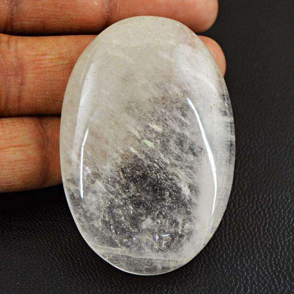 gemsmore:Natural Oval Shape White Quartz Loose Gemstone