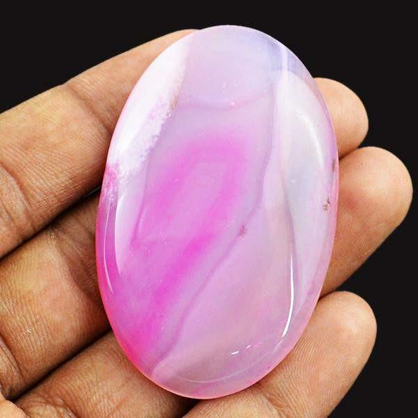 gemsmore:Natural Oval Shape Worry Stone Onyx Untreated Loose Cabochon