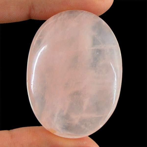 gemsmore:Natural Oval Shape Worry Stone Pink Rose Quartz Gemstone