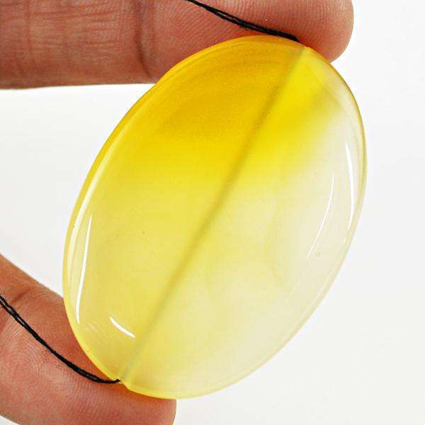 gemsmore:Natural Oval Shape Yellow Onyx Untreated Loose Drilled Gemstone