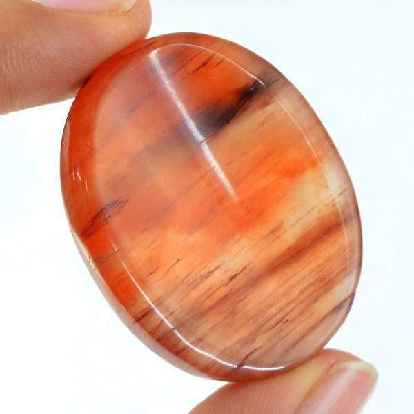 gemsmore:Natural Palm Orange Onyx Oval Shape Gemstone